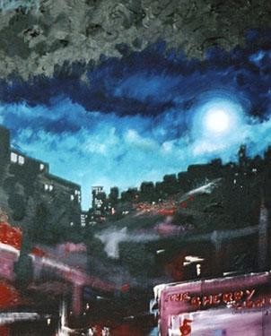 Painting titled "Downtown" by Hetherington Karim, Original Artwork