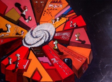 Peinture intitulée "Astro-glissants" par Psm, Œuvre d'art originale, Autre