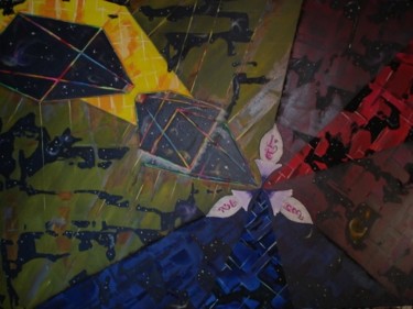 Peinture intitulée "Big bang" par Psm, Œuvre d'art originale, Huile