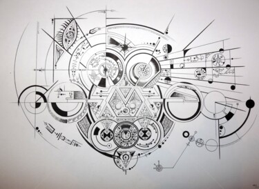 Dibujo titulada "OwlyStick" por Pkf Créations, Obra de arte original