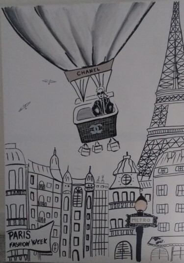 「Paris Love Pop」というタイトルの絵画 Pszartによって, オリジナルのアートワーク, アクリル