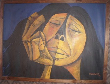 Painting titled "Pensamiento lV" by Jose Martin, Original Artwork, Oil
