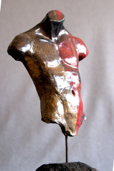 Sculpture titled "MALE TORSO" by Puchi, Original Artwork, Ceramics