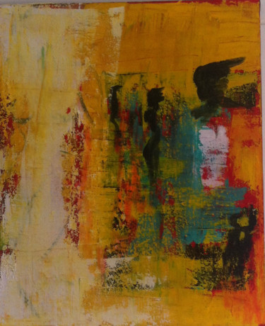 Painting titled "YELLOW ABSTRACT" by Puchi, Original Artwork