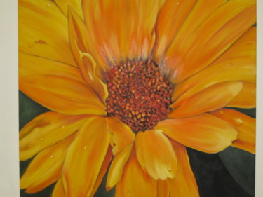 Painting titled "YELLOW FLOWER" by Puchi, Original Artwork