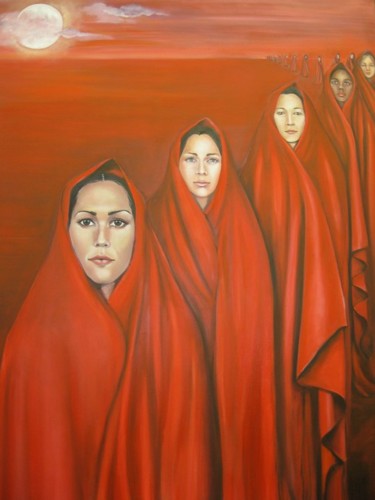 Malarstwo zatytułowany „THE POWER OF WOMEN” autorstwa Puchi, Oryginalna praca, Olej