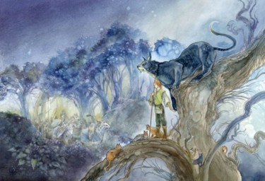 Painting titled "7. Claws in the Nig…" by Shadowscapes, Original Artwork