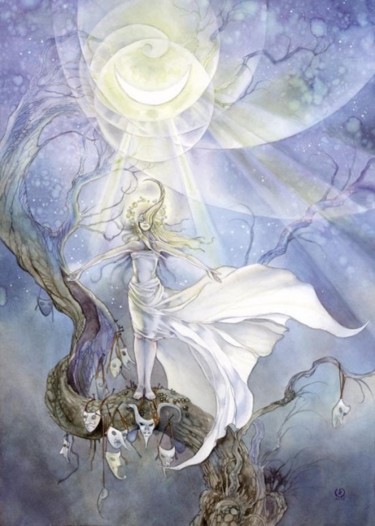 Painting titled "11. Cycles Moonbath…" by Shadowscapes, Original Artwork