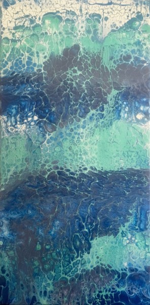 Painting titled "Ocean" by Serge P., Original Artwork, Acrylic Mounted on Wood Stretcher frame
