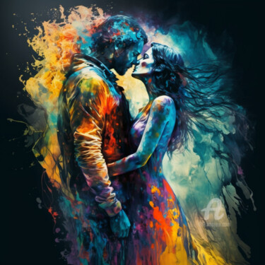 Digitale Kunst mit dem Titel "Love and Colors" von Pulchra Family, Original-Kunstwerk, Digitale Malerei