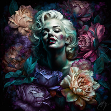 Digital Arts titled "Moodv-Monroe" by Pulchra Family, Original Artwork, Digital Painting