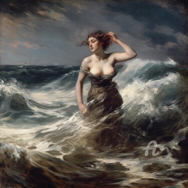Painting titled "The sea maiden" by Pulchra Family, Original Artwork, Digital Painting