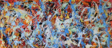 Painting titled "Acqua e fuoco" by Puliafico, Original Artwork, Enamel