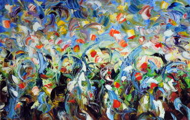 Schilderij getiteld "petali al vento" door Puliafico, Origineel Kunstwerk, Acryl