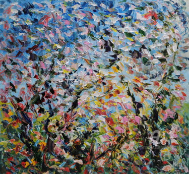 Pittura intitolato "nel giardino" da Puliafico, Opera d'arte originale, Acrilico