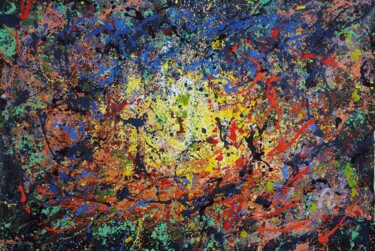 Pittura intitolato "esplosione cosmica" da Puliafico, Opera d'arte originale, Smalto