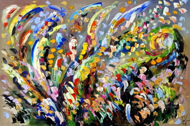 Peinture intitulée "Sbocciano i fiori" par Puliafico, Œuvre d'art originale, Acrylique