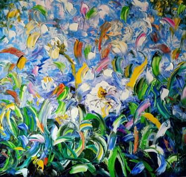 Peinture intitulée "Acqua di fiori" par Puliafico, Œuvre d'art originale, Huile