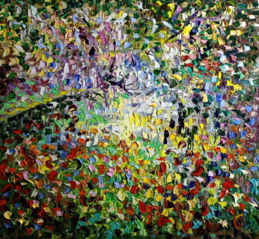 Painting titled "Sorgente di Luce" by Puliafico, Original Artwork, Oil