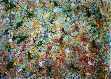 Pittura intitolato "Foglie Vibranti" da Puliafico, Opera d'arte originale, Smalto
