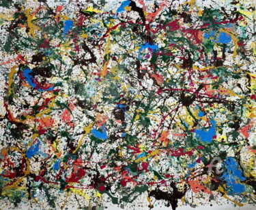 Painting titled "Gocce Blu" by Puliafico, Original Artwork, Enamel