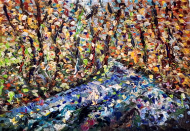 Pittura intitolato "Ruscello d'autunno" da Puliafico, Opera d'arte originale, Acrilico