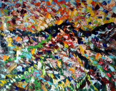 Peinture intitulée "Monte  di Fuoco" par Puliafico, Œuvre d'art originale, Huile