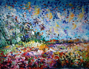 Peinture intitulée "Primi fiori" par Puliafico, Œuvre d'art originale, Acrylique