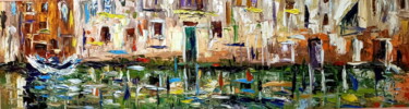 Pintura intitulada "Venezia e Canali" por Puliafico, Obras de arte originais, Óleo