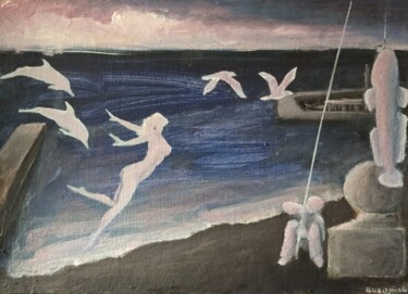 Картина под названием ""Призраки пляжа Лан…" - Сергей Боголюбов, Подлинное произведение искусства, Акрил