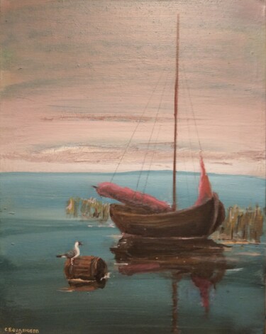 Pittura intitolato ""Чайка"" da Sergei Bogoliubov, Opera d'arte originale, Acrilico