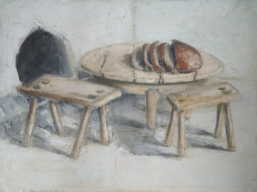 Malerei mit dem Titel "Хлеб всему голова.." von Sergei Bogoliubov, Original-Kunstwerk, Öl