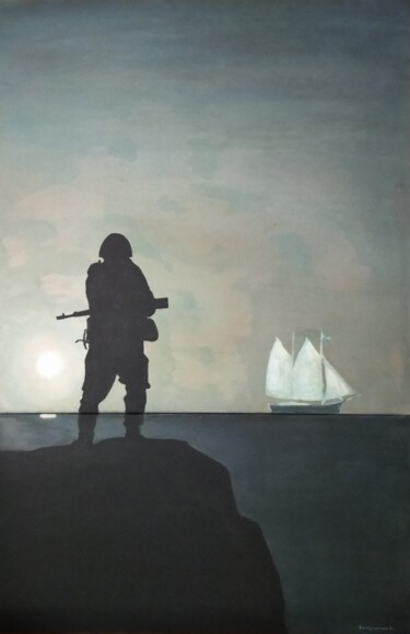 Peinture intitulée "Война и мир." par Sergei Bogoliubov, Œuvre d'art originale, Acrylique
