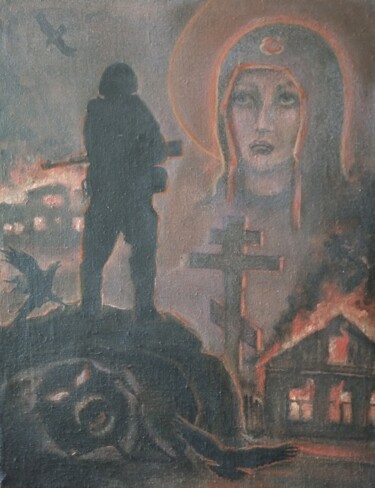 Pittura intitolato ""Инквизитор." (Черн…" da Sergei Bogoliubov, Opera d'arte originale, Acrilico