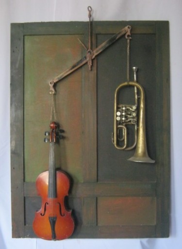 Schilderij getiteld "Весомый инструмент" door Sergei Bogoliubov, Origineel Kunstwerk