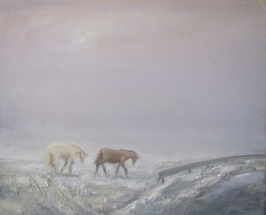 Painting titled "Лошади" by Sergei Bogoliubov, Original Artwork