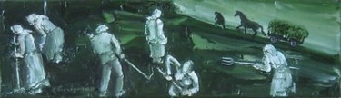 Malerei mit dem Titel "Сенокос (2)" von Sergei Bogoliubov, Original-Kunstwerk, Öl