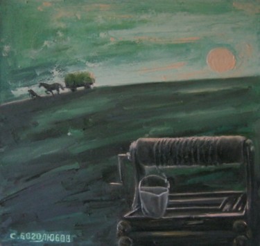 Malerei mit dem Titel "колодец.." von Sergei Bogoliubov, Original-Kunstwerk, Öl