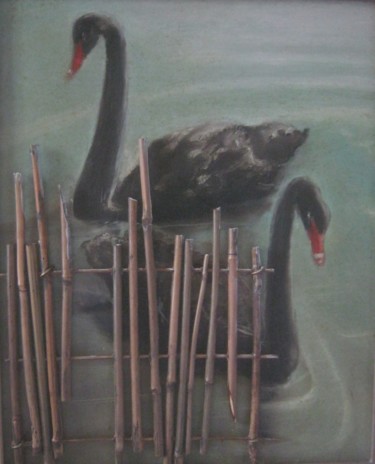 Malerei mit dem Titel "ЛЕБЕДИ.." von Sergei Bogoliubov, Original-Kunstwerk, Öl