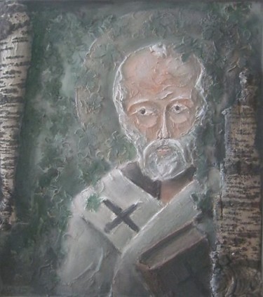 Peinture intitulée "Николай Чудотворец" par Sergei Bogoliubov, Œuvre d'art originale, Acrylique