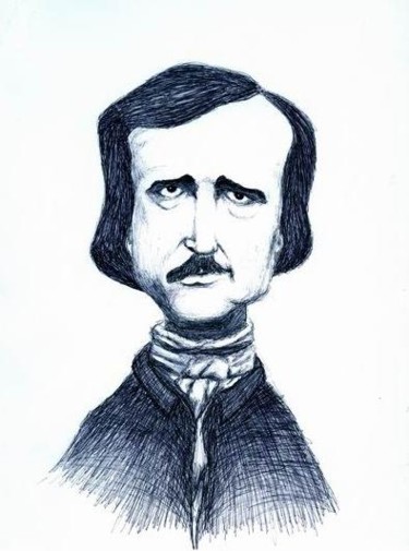 Drawing titled "Edgar Allen Poe" by Punit Vaidya, Original Artwork, Other