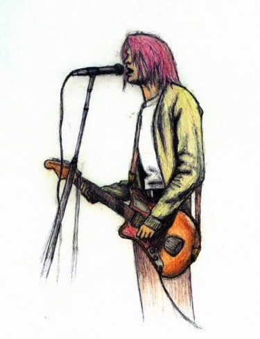 Disegno intitolato "Kurt Cobain" da Punit Vaidya, Opera d'arte originale, Altro