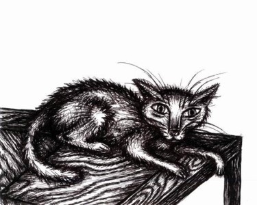 Drawing titled "Ratty Cat Chillin o…" by Punit Vaidya, Original Artwork, Other