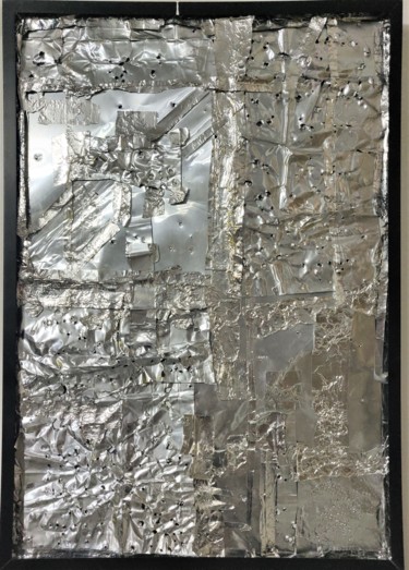 Painting titled "Reflets Alum Art3" by Ben Lab, Original Artwork, Aluminium Mounted on Wood Panel