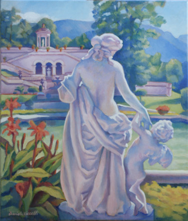 Ζωγραφική με τίτλο "Garden" από Daniela Viecelli Ianculescu, Αυθεντικά έργα τέχνης, Ακρυλικό Τοποθετήθηκε στο Ξύλινο φορείο…