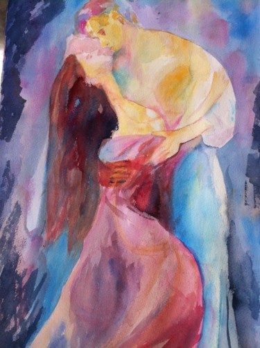 Painting titled "Amor" by Purity, Original Artwork, Watercolor