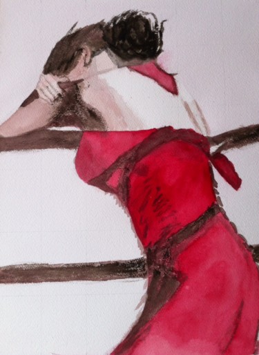 Painting titled "Tristeza" by Purity, Original Artwork, Watercolor