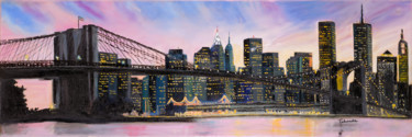 Pintura titulada "Puente de Brooklyn" por Purity, Obra de arte original, Oleo