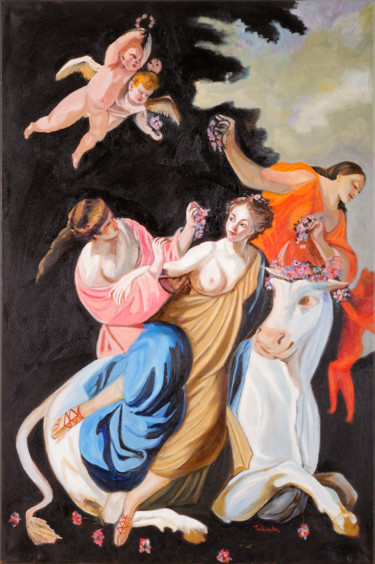 Pittura intitolato "El Rapto de Europa" da Purity, Opera d'arte originale, Olio