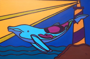 Peinture intitulée "Whale" par Richard J. Bond, Œuvre d'art originale, Huile